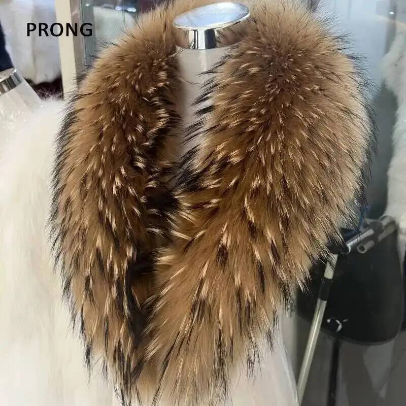 Winter Clothing Deals - طوق فراء راكون طبيعي للنساء ،