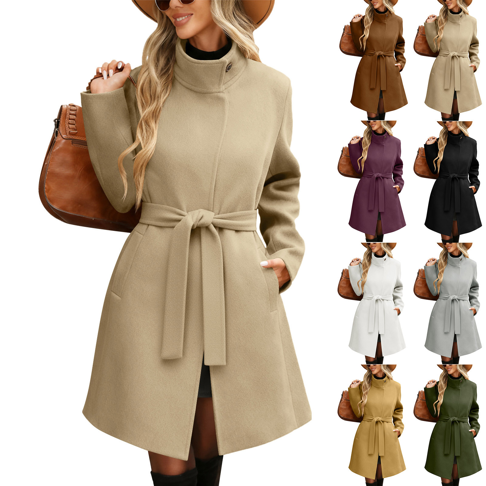 Winter Clothing Amazon - معطف صوف نسائي جديد لخريف وشتاء