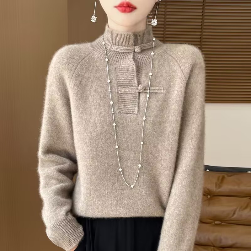 Winter Under Clothing - سترة نسائية للخريف والشتاء بياقة عالية،