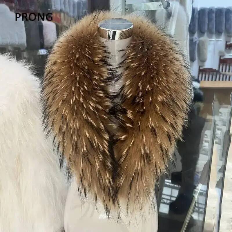 طوق فراء راكون طبيعي للنساء ،  - مراجعة Winter Clothing Deals وسعره