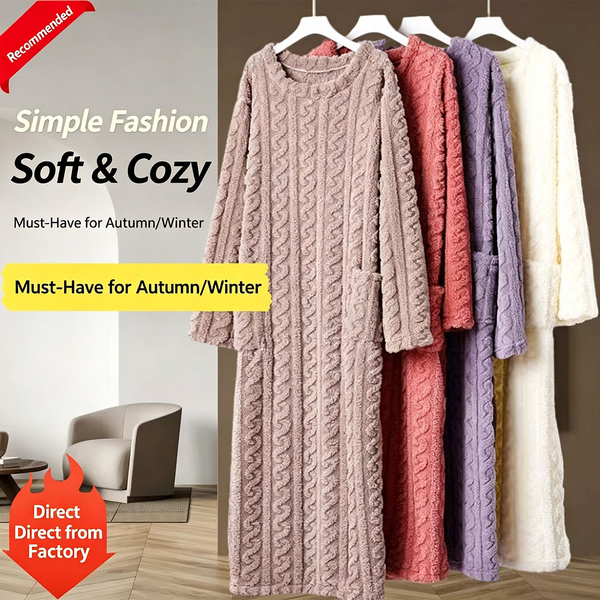 فستان نوم شتوي من المخمل المرج - مراجعة Winter Clothing Deals وسعره